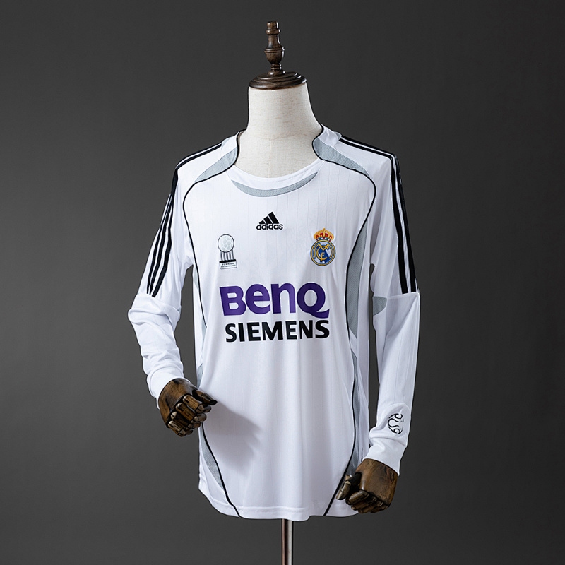Real Madrid 2006-07 Home Long Sleeve Retro Jersey S-XXL